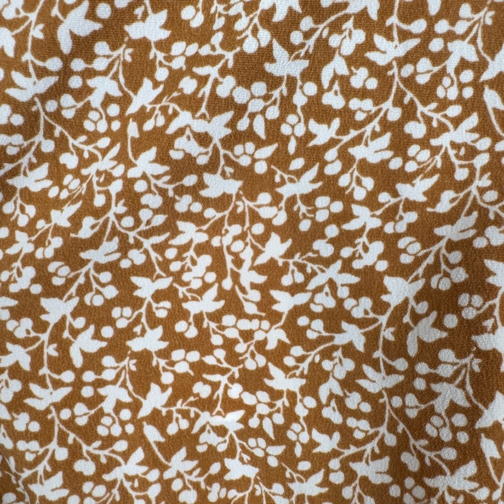 Abercrombie Top Womens M Brown Floral Babydoll Preppy‎ Y2K Clean Girl Soft Boho - Picture 5 of 12